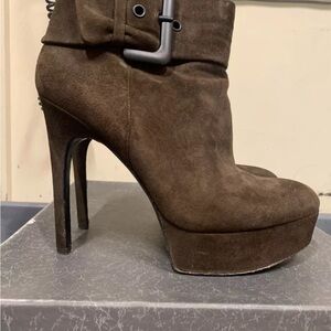 VIA SPIGA Brown Suede Women's Ankle Boots